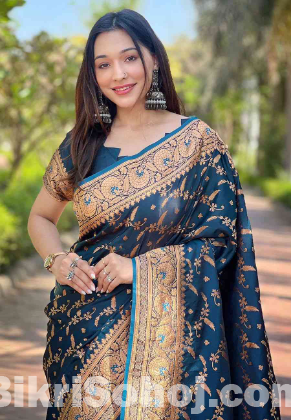 Japani Silk Skin Print Sharee with Blouse Piece